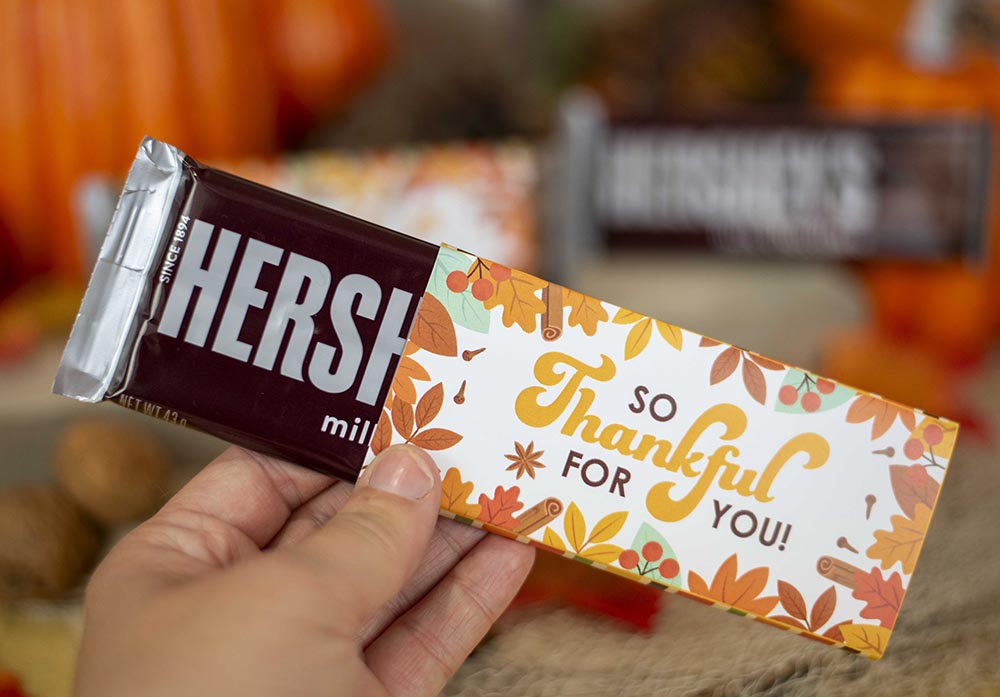 printable thanksgiving chocolate bar wrapper